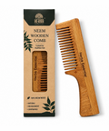 Kacchi Neem Comb, Natural Neem Wood Hair Comb, 1 Piece,Wide-tooth design for easy hair grooming